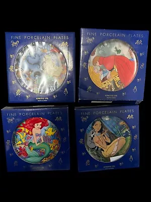 4 X Disney Kenleys Cartoon Classics Plates Boxed Sleeping Beauty Aladdin Little. • £49.99