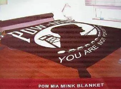 POWMIA Pow MIA Flag Full/Queen Mink Throw Blanket (78  X 94 ) • $58.88