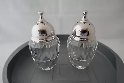 Vintage Swarovski Salt/Pepper Shakers Set Facets Crystal • $49.99