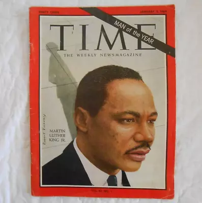 Rare Time Magazine January 3 1964 MARTIN LUTHER KING Jr Man Of The Year MLK • $195