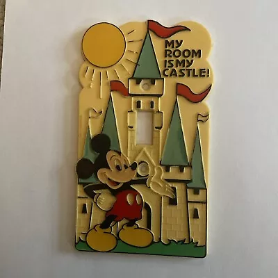 Vintage Disney Mickey Mouse Light Plate Cover 70’s My Room Is My Castle! • $17.99