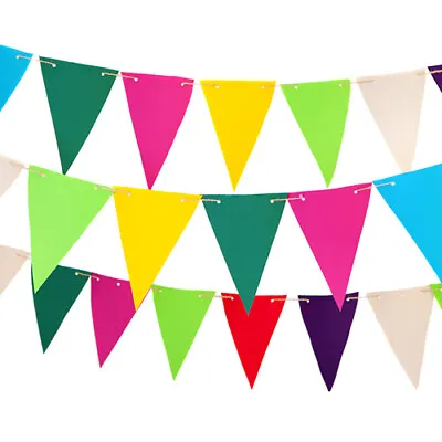 £12.97 • Buy Fabric Outdoor Garden Bunting In Choice Of Colours Patio Decor Water Resistant