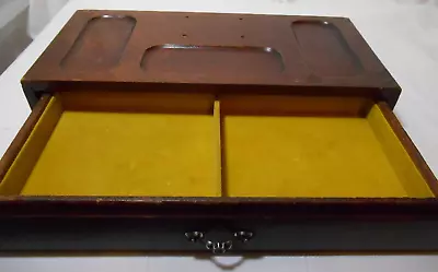 Vintage Men's Wooden Felt Lined Dresser Valet Jewelry Box Junk Drawer • $9.99