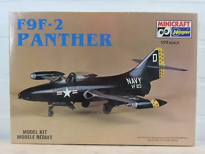 NOS 1/72 Hasegawa Minicraft F9F-2 Panther Scale Model Jet SEALED BOX KIT • $10