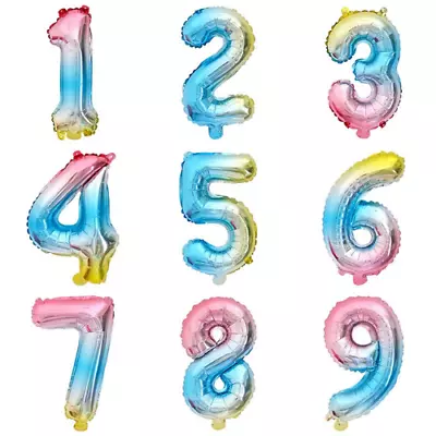 40  Helium Air Large Foil Number Balloons Inflated Birthday Wedding Party Baloon • £2.05