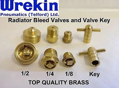 Radiator Bleeding Valves & Key Quality Brass 3mm 6mm 13mm Plumbing Tool • £2.30