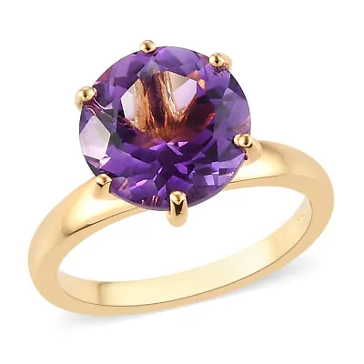 GORGEOUS!! 3.55ctw Moroccan Amethyst Solitaire Ring Vermeil Plated Size 7 • $41