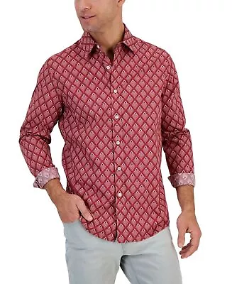 Club Room Mens Long-Sleeve Button Down Shirt Foulard Geom Karanda XL • $7.20