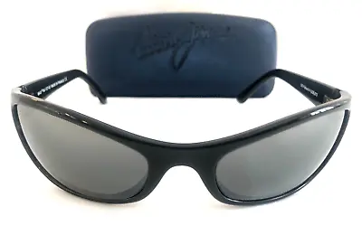 RARE MAUI JIM ONO SUNGLASSES Black Frames W/ Grey Polarized Lenses MJ 127-02 • $299.99