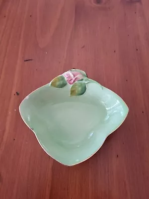 Vintage Royal Winton Bon Bon Dish Green Rose Bud • $30