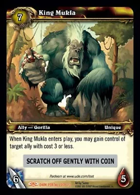 World Of Warcraft KING MUKLA LOOT Card Unused Unscratched WOW NEW! • $24.99