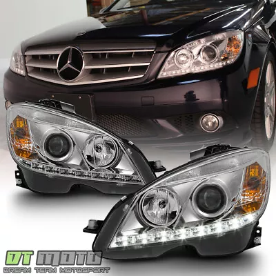 2008-2011 Mercedes Benz C-Class W204 C300 C350 C63 LED DRL Projector Headlights • $318.99