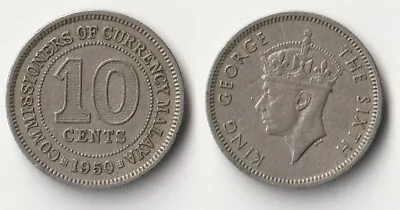 1950 Malaya 10 Cents Coin • $1.50