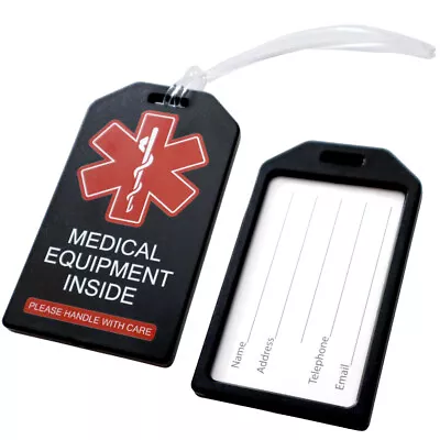 2 Pack - Medical Alert ID Luggage Tags With 6  Loops For Carry-On Medical Device • $12.99
