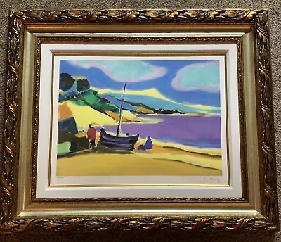 Marcel Mouly “Pecheur A Paros” (Greece) Signed & Numbered Lithograph COA 2006 • $1199
