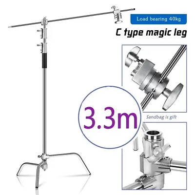 Stainless Steel Tripod Heavy Duty C-Stand Adjustable With Boom Arm For Studio • $160.60