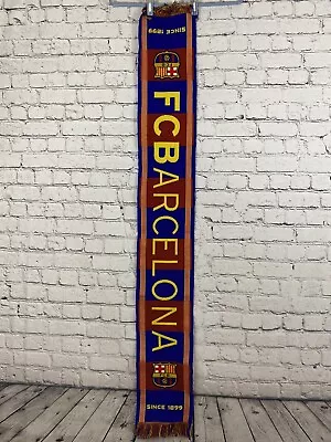 FCB Barcelona Futbol Soccer Scarf Red Yellow Blue Fringed Edges • $12