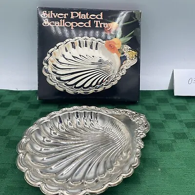 Silver Plated Scalloped Tray Shell Shaped Small Serving Platter Vintage  • $16.60