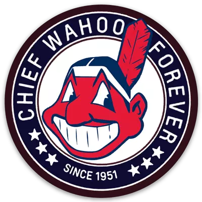 Cleveland Indians Chief Wahoo Forever Since 1951 Logo Type Die-cut Round MAGNET • $5.49