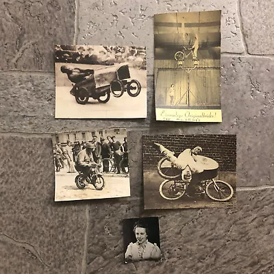 Vintage Circus Clipping And Photo Lot Of 5x Bicycle Clown Car Motorcycle • $9.99