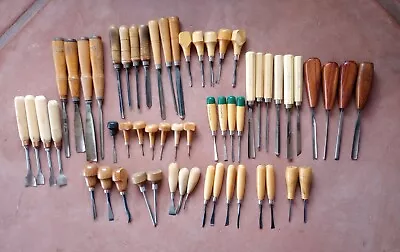 Lot Of 56 Chisels Gouges Wood Carving Hand Tools Mifer Dastra Miller Falls Etc. • $152.50