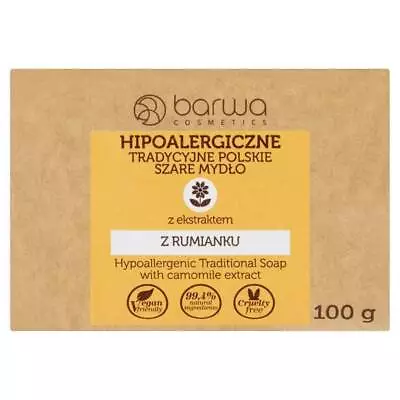 Barwa Hypoallergenic Traditional Polish Gray Soap Chamomile Extract 100g • £3.99