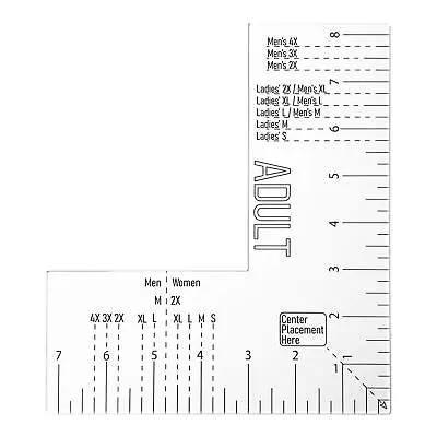 T-Shirt Ruler Guide Alignment Tool Acrylic T Shirt Ruler Measuring For Heat Pres • $15.17