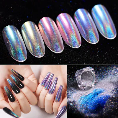 Nail Art Glitter Powder Dust Holographic UV Gel Acrylic Sequins Nail Tips Decora • $0.99