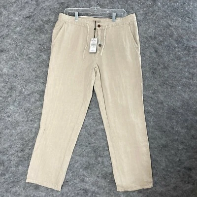 $17.48 • Buy Emidio Tucci Mens Linen Pants Size Large NWT Tan Drawstring Waist Lightweight