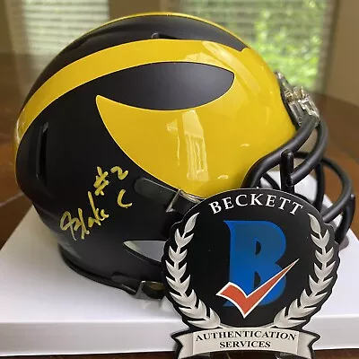 Blake Corum Autographed University Of Michigan Wolverines Mini Helmet Beckett • $135.99