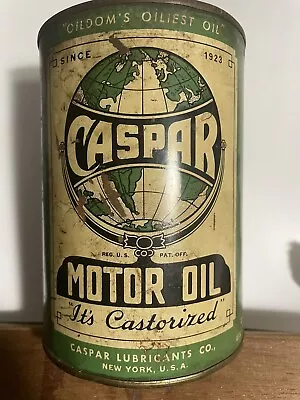 RARE! Caspar Tin Quart Empty Oil Can  • $125