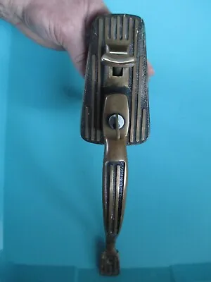 Vintage Mid Century Brass Front Entery Door Thumb Knob Plate Key Lock Parts • $29