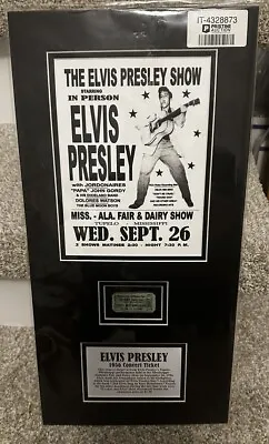 Elvis Presley 1956 Ticket Mississippi-Alabama Fair With COA • $200