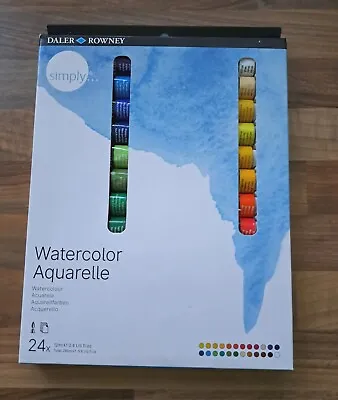 Daler Rowney Simply Watercolour Aquarelle Paints Set 24 X 12ml Tubes  • £13.50