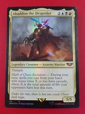 1x Abaddon The Despoiler (171) | FOIL | Warhammer 40K | MTG Magic Cards • $2.50