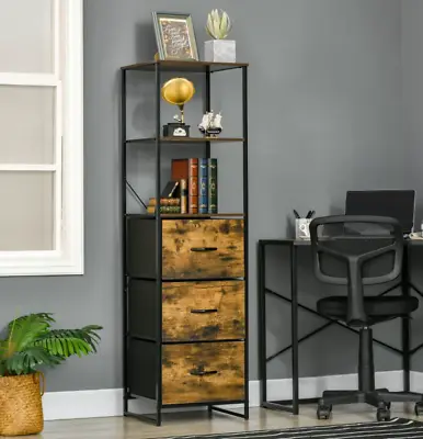 £67.67 • Buy Tall Industrial Cabinet Rustic Metal Chest Drawers Storage Display Shelving Unit