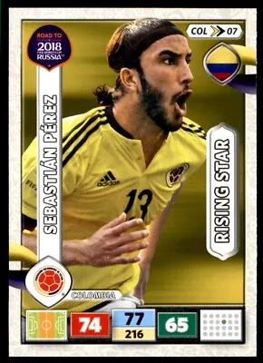 Panini Road To 2018  Adrenalyn XL - Sebastian Perez Colombia Rising Star COL07 • £1