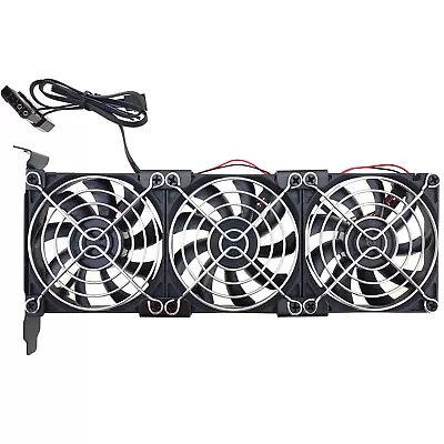 PCIe Video Card Cooler Triple Fan 3500rpm PC Case Slot Air Cooling Bracket Panel • $28.58