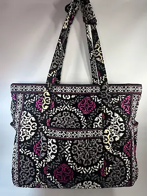 Vera Bradley Canterberry Magenta Large Tote Bag Lined Waterbottle Pockets Zip • $85