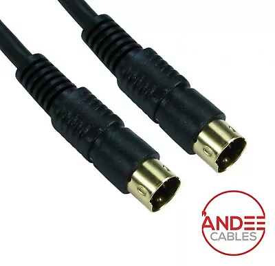 S Video Wire SVHS Lead Super Video Cable Connect VHS To Televison TV GOLD 4 Pin • £3.09