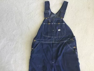 VINTAGE LEE HIGH BACK DENIM BLUE OVERALL MEN'S 34 X 29 • $50