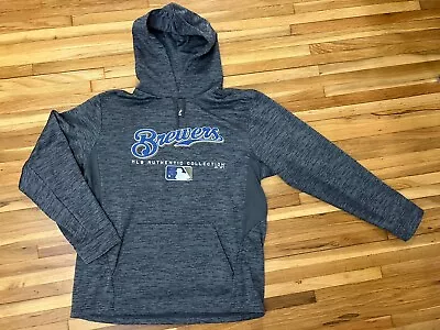 Milwaukee Brewers MLB Baseball Team Hooded Hoodie Sweatshirt Mens Large Majestic • $22