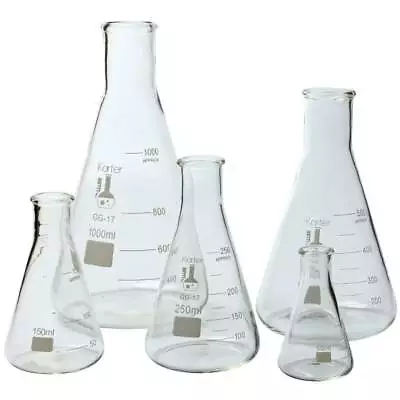 Glass Flasks 5 Piece Set — Lab Equipment • $25