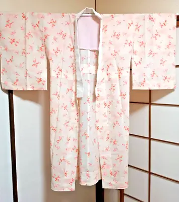 Beautiful Kimono Nagajuban Traditional Japanese Vintage Handmade Pink 2 • $49.99