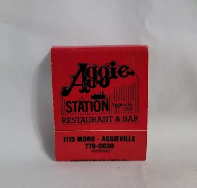 Vintage Aggie Station Restaurant Bar Matchbook Manhattan KS Advertising Full • $12.99