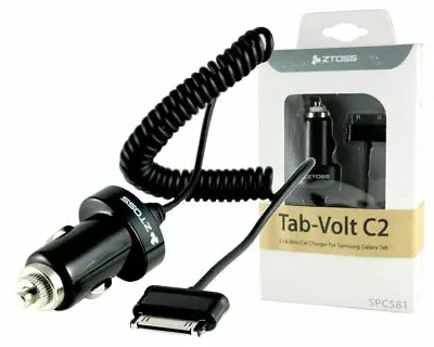 CLiPtec® Micro In-Car Charger Coiled Cable Samsung Tablet Galaxy Tab 1 & 2 10.1  • £3.19