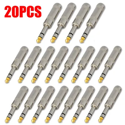20Pcs 1/4 Stereo TRS Heavy Duty Male Audio Speaker Guitar Cable Connector Plug • $22.99