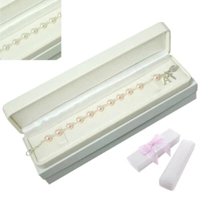 £14.99 • Buy Gift For First Holy Communion For Girls, Rosary Bracelet With Letter, Luxury Box