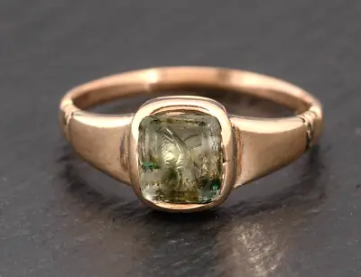 £725 • Buy Antique Georgian/Victorian Gold Ring With Greyhound Carved Intaglio C.1840
