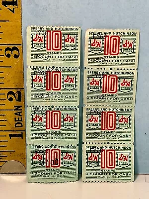Lot Of 10 Vintage S&H Green Large Stamps • $13.18